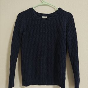 Navy Cable Knit Women's Sweater